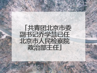 共青团北京市委副书记乔学慧已任北京市人民检察院政治部主任