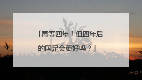 再等四年！但四年后的国足会更好吗？