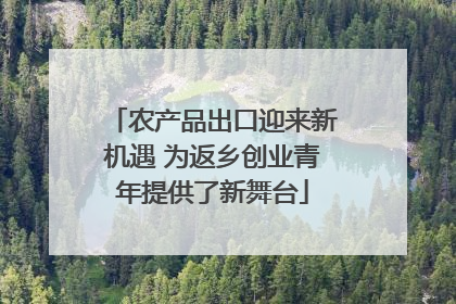 农产品出口迎来新机遇 为返乡创业青年提供了新舞台