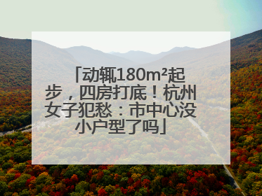 动辄180m²起步，四房打底！杭州女子犯愁：市中心没小户型了吗