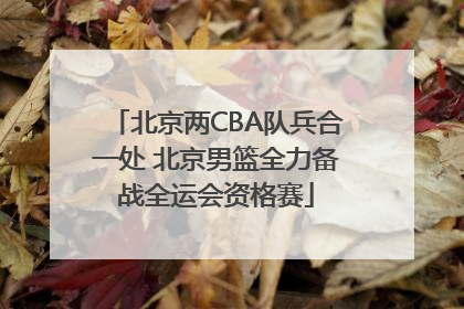北京两CBA队兵合一处 北京男篮全力备战全运会资格赛
