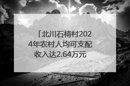 北川石椅村2024年农村人均可支配收入达2.64万元｜新闻发布最前线