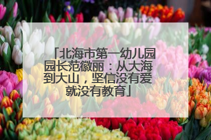 北海市第一幼儿园园长范徽丽：从大海到大山，坚信没有爱就没有教育
