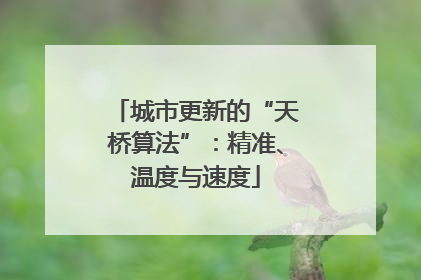 城市更新的“天桥算法”：精准、温度与速度