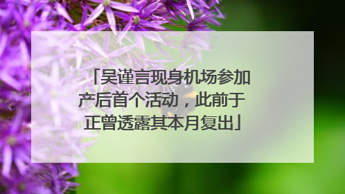 吴谨言现身机场参加产后首个活动，此前于正曾透露其本月复出