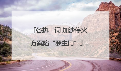 各执一词 加沙停火方案陷“罗生门”