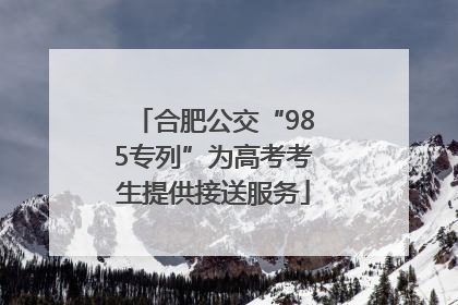 合肥公交“985专列”为高考考生提供接送服务