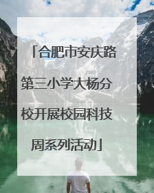 合肥市安庆路第三小学大杨分校开展校园科技周系列活动