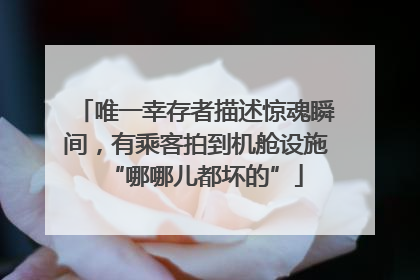唯一幸存者描述惊魂瞬间，有乘客拍到机舱设施“哪哪儿都坏的”