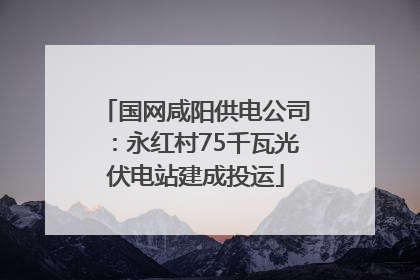 国网咸阳供电公司：永红村75千瓦光伏电站建成投运