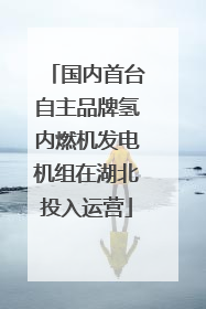 国内首台自主品牌氢内燃机发电机组在湖北投入运营