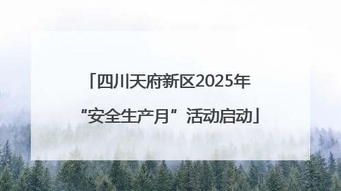 四川天府新区2025年“安全生产月”活动启动