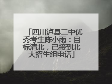 四川泸县二中优秀考生陈小雨：目标清北，已接到北大招生组电话