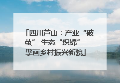 四川芦山：产业“破茧” 生态“织锦” 擘画乡村振兴新貌