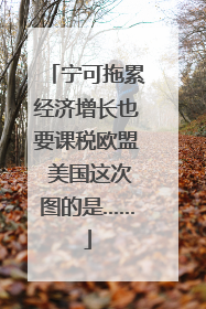 宁可拖累经济增长也要课税欧盟 美国这次图的是……