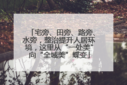 宅旁、田旁、路旁、水旁，整治提升人居环境，这里从“一处美”向“全域美”蝶变