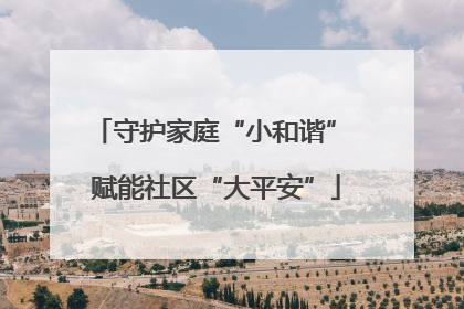 守护家庭“小和谐” 赋能社区“大平安”