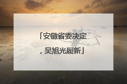 安徽省委决定，吴旭光履新