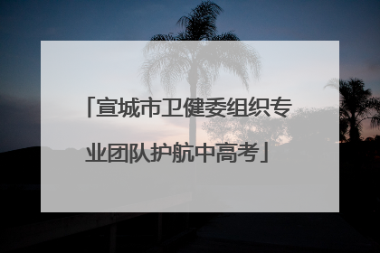 宣城市卫健委组织专业团队护航中高考