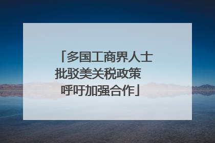 多国工商界人士批驳美关税政策 呼吁加强合作