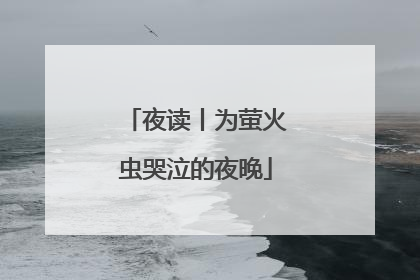 夜读丨为萤火虫哭泣的夜晚