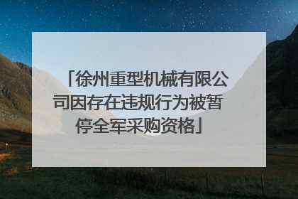 徐州重型机械有限公司因存在违规行为被暂停全军采购资格