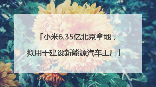 小米6.35亿北京拿地，拟用于建设新能源汽车工厂