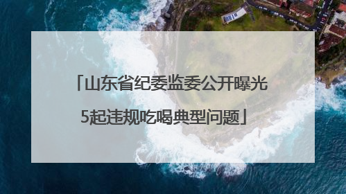 山东省纪委监委公开曝光5起违规吃喝典型问题
