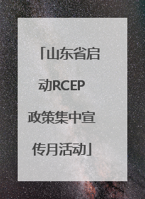 山东省启动RCEP政策集中宣传月活动