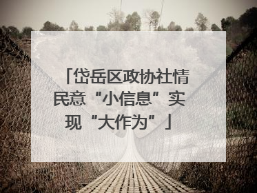 岱岳区政协社情民意“小信息”实现“大作为”