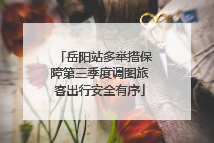 岳阳站多举措保障第三季度调图旅客出行安全有序