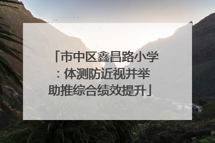 市中区鑫昌路小学：体测防近视并举 助推综合绩效提升