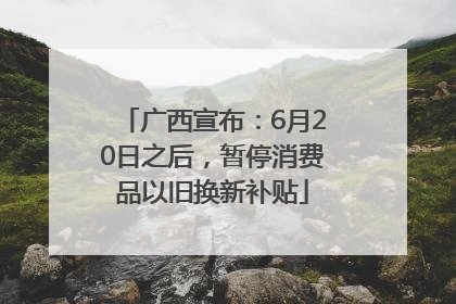 广西宣布：6月20日之后，暂停消费品以旧换新补贴