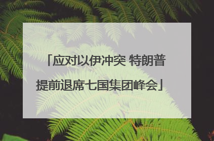 应对以伊冲突 特朗普提前退席七国集团峰会