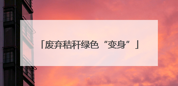 废弃秸秆绿色“变身”