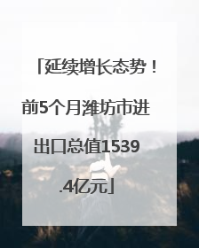 延续增长态势！前5个月潍坊市进出口总值1539.4亿元