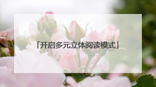 开启多元立体阅读模式