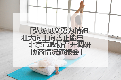 弘扬见义勇为精神 壮大向上向善正能量——北京市政协召开调研协商情况通报会