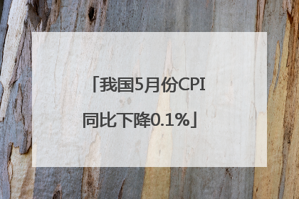我国5月份CPI同比下降0.1%