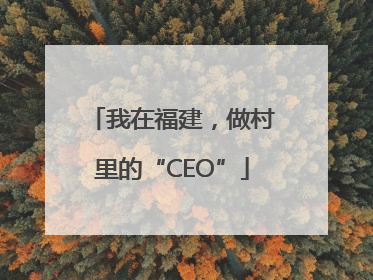 我在福建，做村里的“CEO”