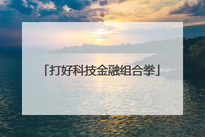 打好科技金融组合拳