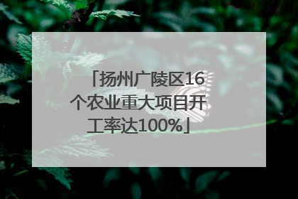 扬州广陵区16个农业重大项目开工率达100%