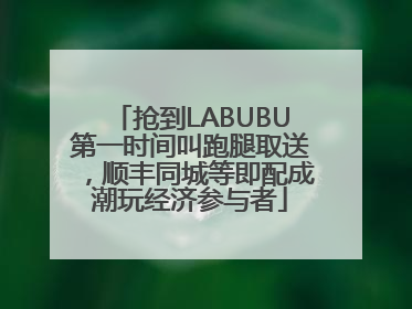 抢到LABUBU第一时间叫跑腿取送，顺丰同城等即配成潮玩经济参与者