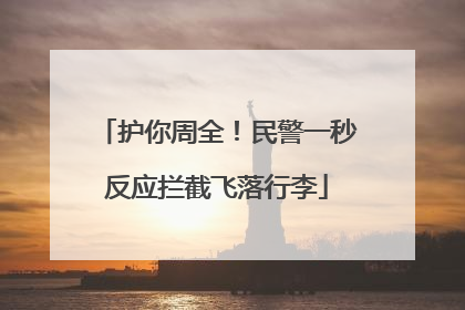 护你周全！民警一秒反应拦截飞落行李