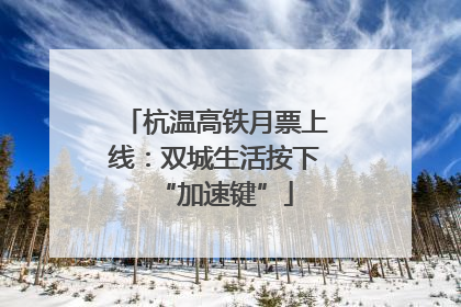杭温高铁月票上线：双城生活按下“加速键”