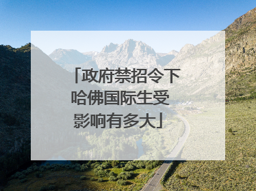 政府禁招令下 哈佛国际生受影响有多大