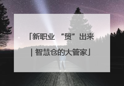 新职业 “贸”出来｜智慧仓的大管家