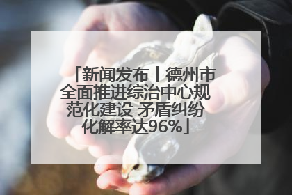 新闻发布丨德州市全面推进综治中心规范化建设 矛盾纠纷化解率达96%