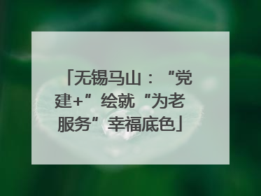 无锡马山：“党建+”绘就“为老服务”幸福底色