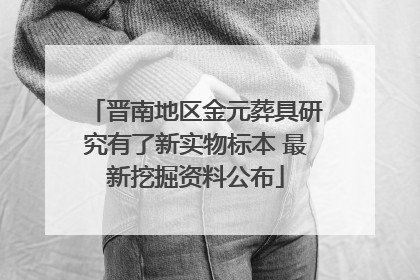 晋南地区金元葬具研究有了新实物标本 最新挖掘资料公布